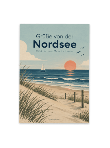 Mr. & Mrs. Panda Postkarte Nordsee modern Design mit Spruch in Weiß