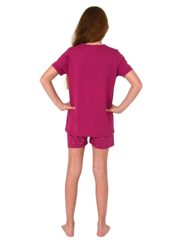 NORMANN Shorty Pyjama kurzarm SternchenDesign - 74259 in beere