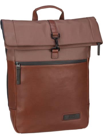 Jost Rolltop Rucksack Malmö Backpack Courier in Cognac