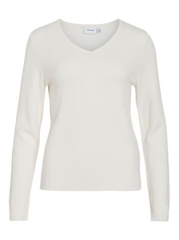 Vila Strickpullover in White Alyssum