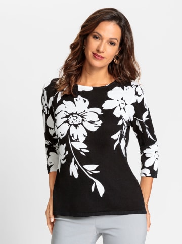 WITT WEIDEN Feinstrickpullover in schwarz-ecru-bedruckt