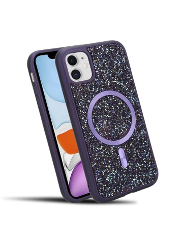 cadorabo Hülle für iPhone 11 Glitzer Schutzhülle in Lila