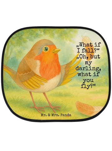 Mr. & Mrs. Panda Auto Sonnenblende Rotkehlchen Federn Design mit... in Weiß