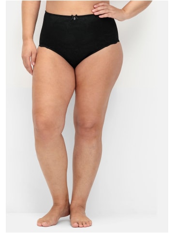 sheego Doppelpack Taillenslips in schwarz+weiß