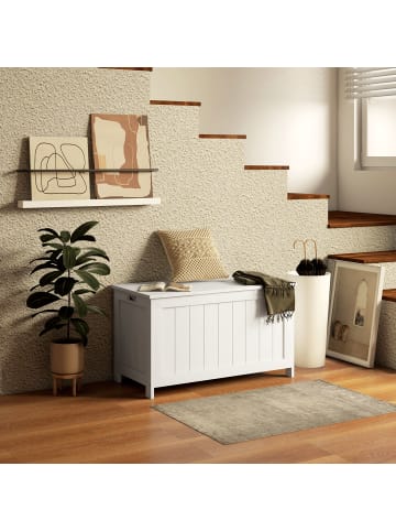 HOMCOM Truhe-81L x 40B x 46H cm-Weiß