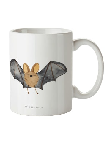 Mr. & Mrs. Panda Teetasse Fledermaus Flügel ohne Spruch in Weiß
