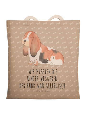 Mr. & Mrs. Panda Einkaufstasche Hund Basset Hound mit Spruch in Hundeglück