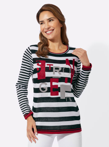 Sieh an! Langarm-Pullover in schwarz-weiß-gestreift