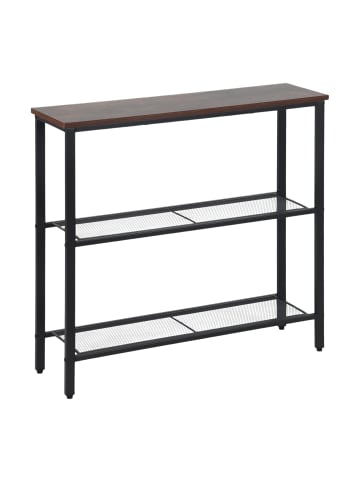 relaxdays Konsolentisch in Braun/ Schwarz - (B)800 x (H)75 x (T)23 cm