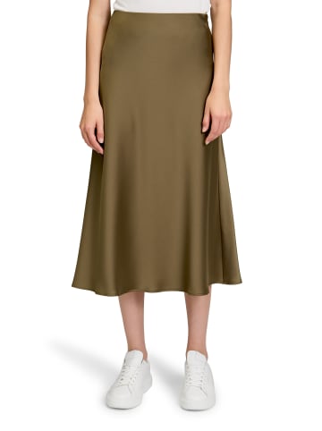 BETTY & CO Satinrock mit elastischem Bund in Dusty Olive