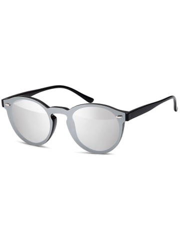 styleBREAKER Mono Sonnenbrille in Schwarz / Silber verspiegelt