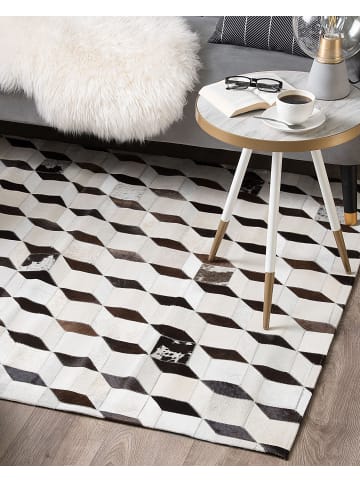 Beliani Patchwork ALPKOY in Beige/Weiß/Schwarz - (W) 140 x (H) 0.6 x (L) 200 cm