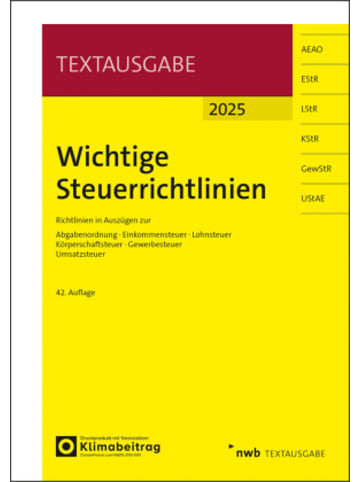 NWB Verlag Buch - Wichtige Steuerrichtlinien