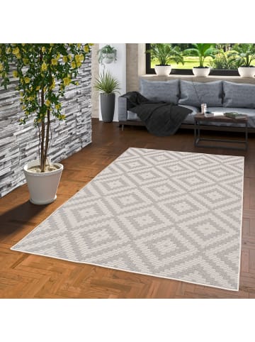 Pergamon In- & Outdoor Teppich Marbella Fliesenoptik in grau