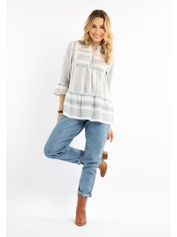IZIA Damen Shirt in Blau Wollweiss