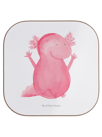Mr. & Mrs. Panda Flaschenuntersetzer Axolotl Hurra ohne Spruch in Weiß