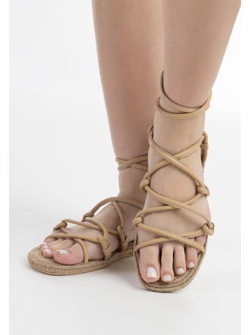 IZIA Damen Sandalen Aus Leder in Beige