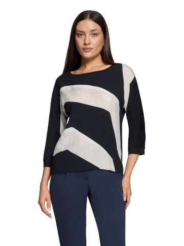 BETTY & CO Patchwork-Shirt mit Fledermausärmeln in Schwarz/Weiß