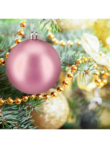 relaxdays 138-tlg. Weihnachtskugeln Set in Rosa