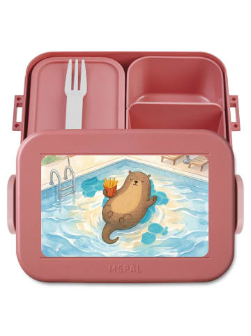 Mr. & Mrs. Panda Snackbox Otter Schwimmbad Pommes Design ohne Sp... in Rot Pastell