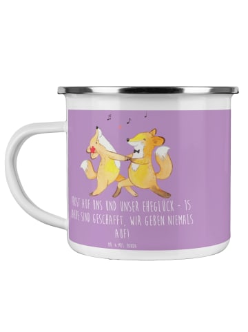 Mr. & Mrs. Panda Emaille Tasse 15. Hochzeitstag Gläserne Hochzei... in Lavendeltraum