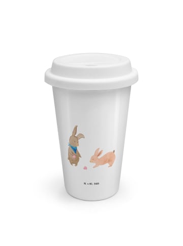 Mr. & Mrs. Panda ToGo Kaffeebecher Hasen Muschel ohne Spruch in Weiß
