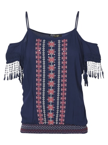 KOROSHI KURZÄRMELBLUSE in blau