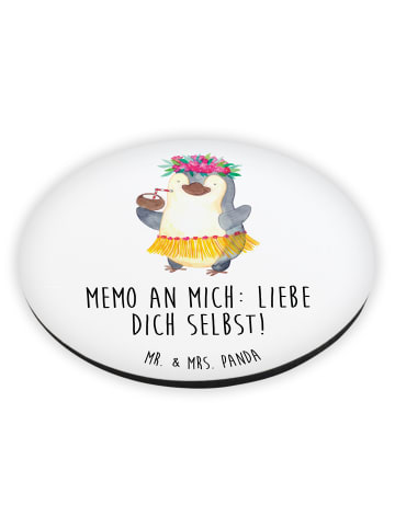 Mr. & Mrs. Panda Rund Magnet Pinguin Kokosnuss mit Spruch in Weiß