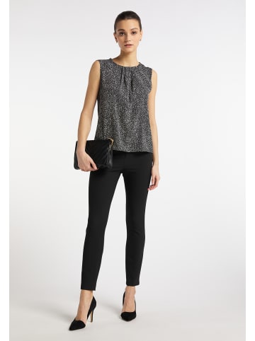 DreiMaster Klassik Damen Blusentop in Schwarz Wollweiss