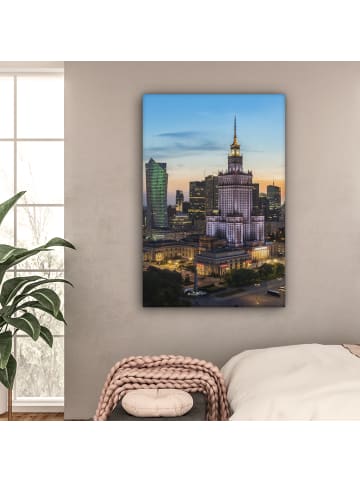 MuchoWow Leinwand Bilder Erleuchtete Stadt