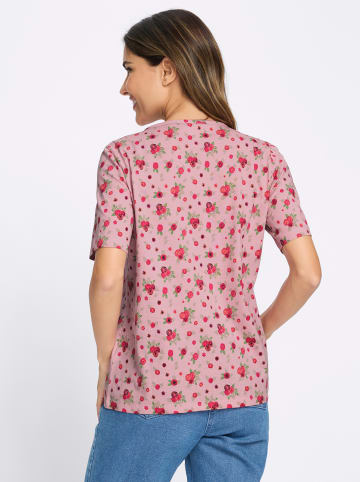 Sieh an! Kurzarm-Shirt in hortensie-rot-bedruckt