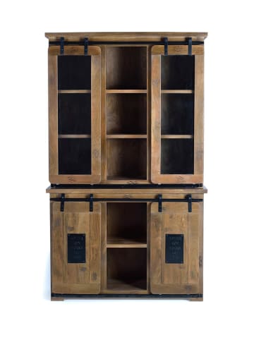 Giner y Colomer Vitrine aus Mangoholz und Metall mit Glastüren in Brown