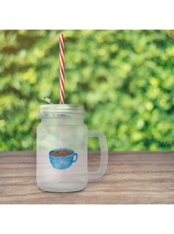 Mr. & Mrs. Panda Glas Kaffee Tasse ohne Spruch in Transparent