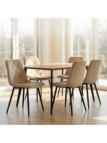 relaxdays 2 x Esszimmerstuhl in Beige - (B)43 x (H)86 x (T)53,5 cm