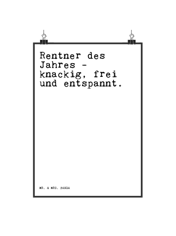 Mr. & Mrs. Panda Poster Rentner des Jahres -... mit Spruch in Weiß