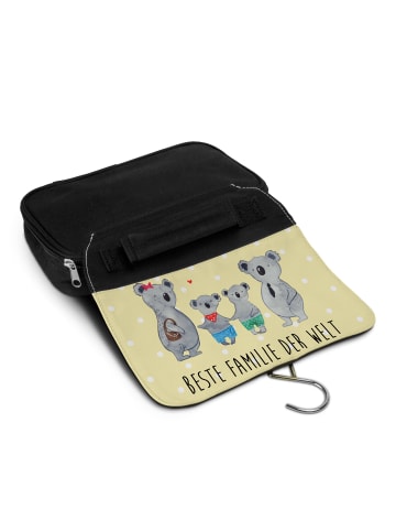 Mr. & Mrs. Panda Schminktasche Koala Familie zwei mit Spruch in Gelb Pastell