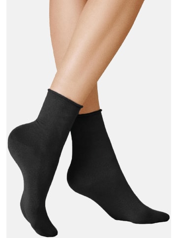 Kunert Socken Sensual Cotton Rollrand in Black