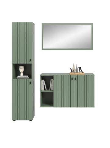 ebuy24 Garderobenmöbel Station Staubgrün 161 x 37 cm