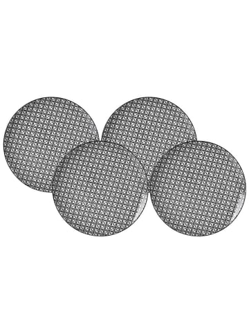 Ritzenhoff & Breker 4er Set Speiseteller Takeo Leaves in Schwarz-Weiß ø 26,5 cm in schwarz-weiß