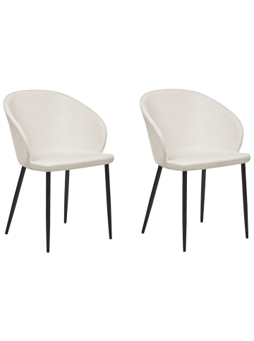 Beliani 2er-Set Esszimmerstuhl MASON in Beige/Schwarz
