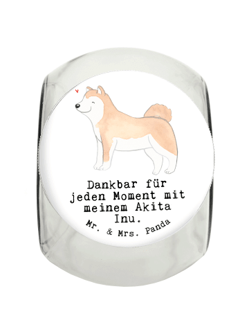 Mr. & Mrs. Panda Leckerli Glas Akita Inu Moment mit Spruch in Weiß