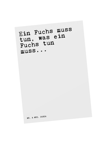 Mr. & Mrs. Panda Grußkarte Ein Fuchs muss tun,... mit Spruch in Weiß