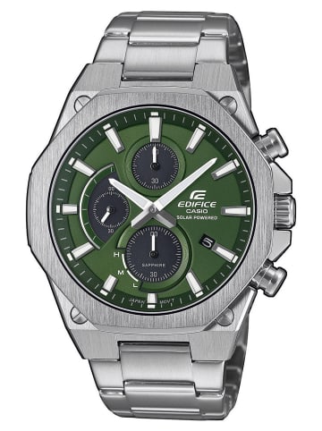 Casio Edifice Solar Chrono Herrenuhr Stahl/Grün