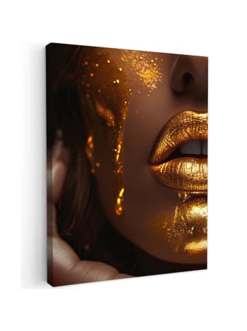MuchoWow Leinwand bilder Goldenes Gesicht (BxH)