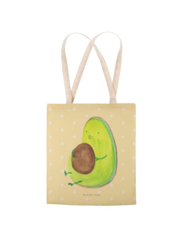 Mr. & Mrs. Panda shopping bag Avocado Pfeifen ohne Spruch in Gelb Pastell