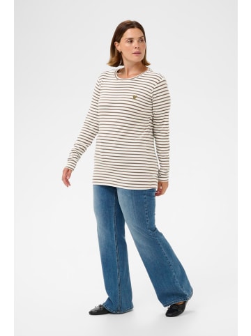 KAFFE curve Langarm-Shirt KClia Regular fit in Chalk/Morel - Green Heart