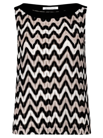 BETTY & CO Strukturshirt ohne Arm in Schwarz/Braun