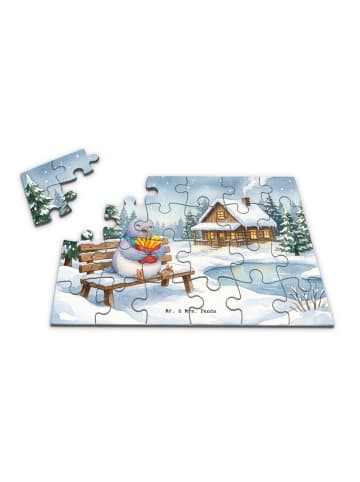 Mr. & Mrs. Panda Puzzle Taube Winter Pommes Design ohne Spruch in Weiß