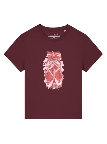 wat? Apparel T-Shirt Ballettschuhe in Weinrot