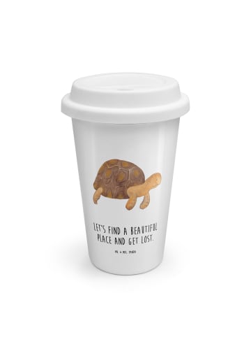 Mr. & Mrs. Panda To Go Becher Schildkröte MHerzieren mit Spruch in Weiß